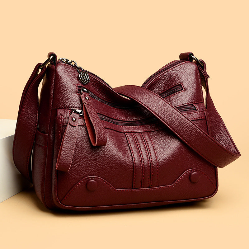 Women's Large Capacity Soft Leather Mother Elegant Shoulder Bags