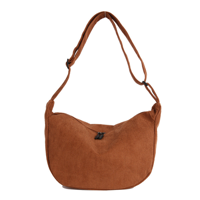 Trendy Female Corduroy Class Large Capacity Shoulder Bags