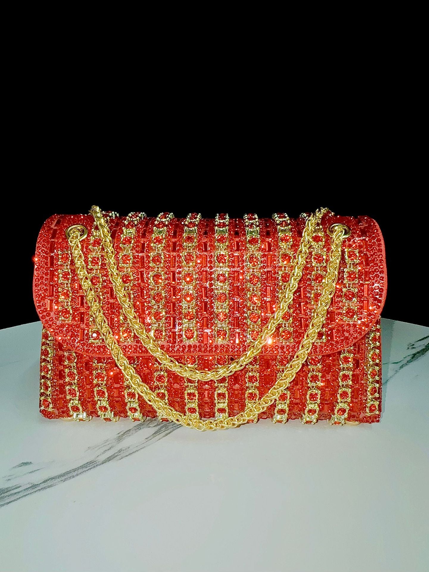 Women's Dress Rhinestone Clutch Chain Dinner Handbags