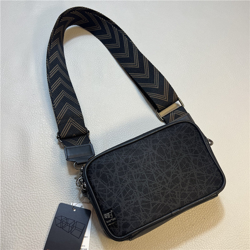 Men's Fashionable Pattern Soft Leather Trendy Men's Shoulder Bags