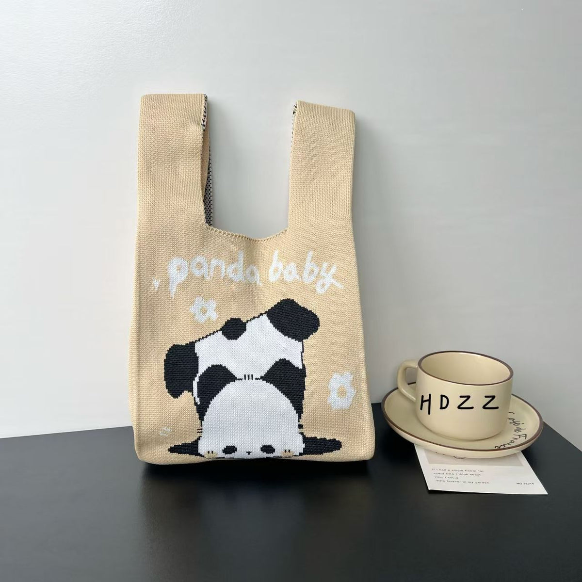 Women's Cute Panda Knitted Gift Niche High-grade Women's Handbag
