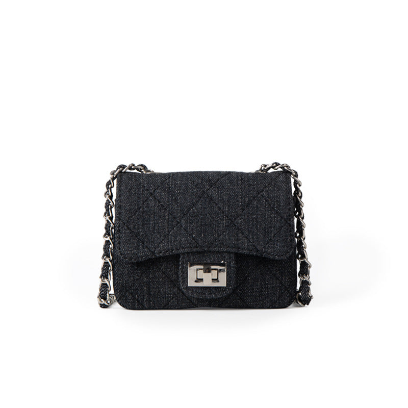 Women's Design Mini Fashionable Diamond Plaid Denim Crossbody Bags