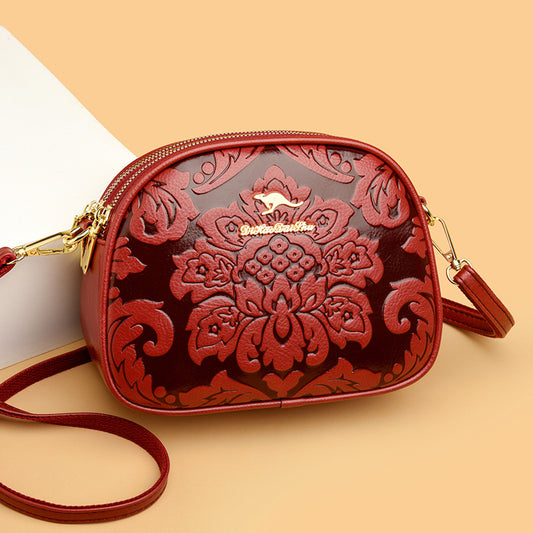 Women's Round High-grade Large Capacity Printed Fashionable Crossbody Bags