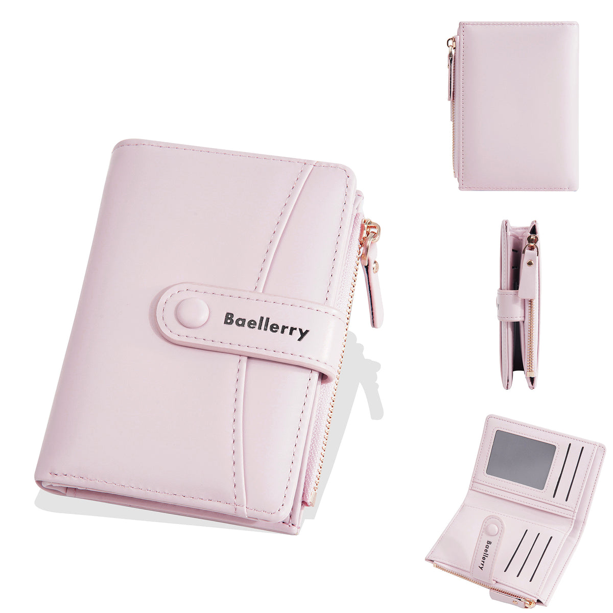 Women's High-grade Macaron Color Short Large Capacity Two-fold Purses