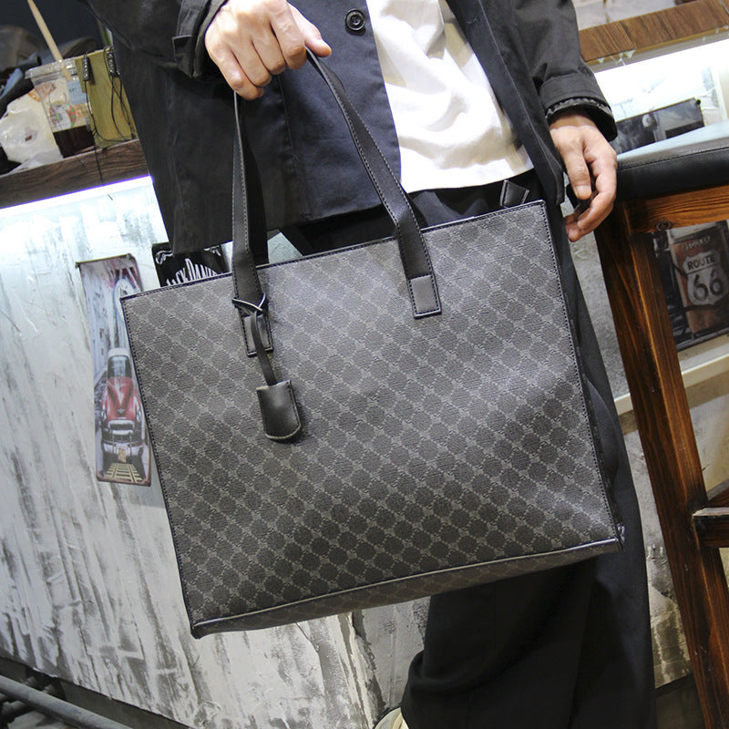 Men's Summer Plaid Daily Personalized File Men's Shoulder Bags