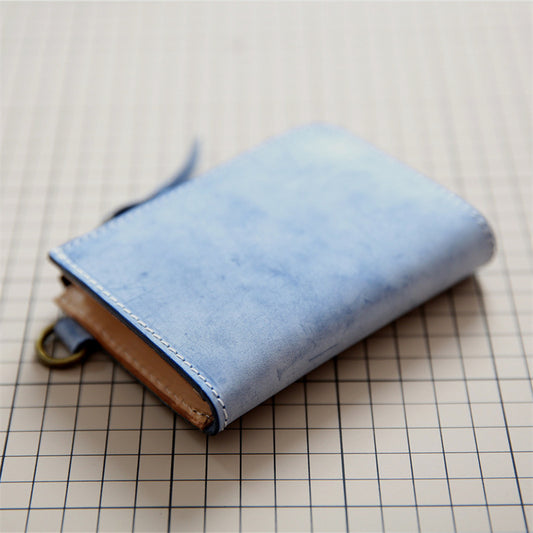 Men's Tanned Leather Cowhide Genuine Short Zipper Men's Wallets