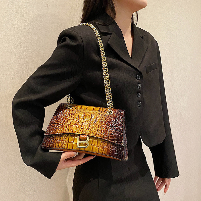Women's Chain Retro Crocodile Pattern Trendy Bags