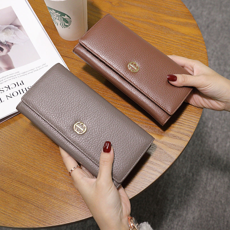 Women's Fashion Large Capacity Soft Cowhide Korean Ladies Wallet