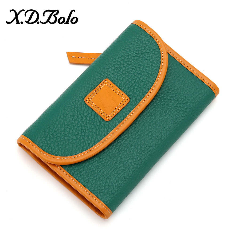 Women's Fashion Short Zipper Soft Cowhide Purses