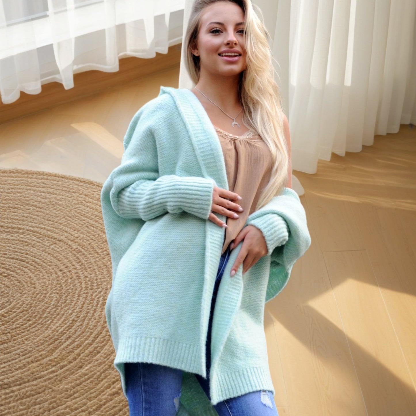 Bat Sleeved Soft Loose Back Stitching Knitwear