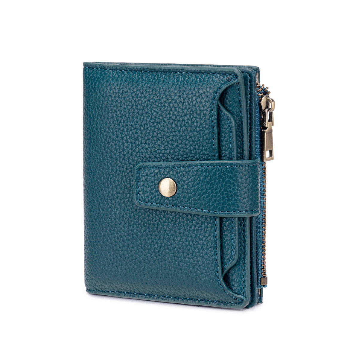 Women's Litchi Pattern Soft Leather Zip Multiple Ladies Wallet