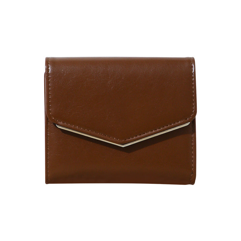 Women's Simple Fresh Clutch Leather Short Exquisite Ladies Wallet