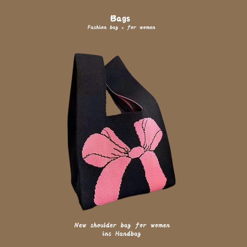 Women's Hand Carrying Box Lunch Contrasting Color Bucket Bags