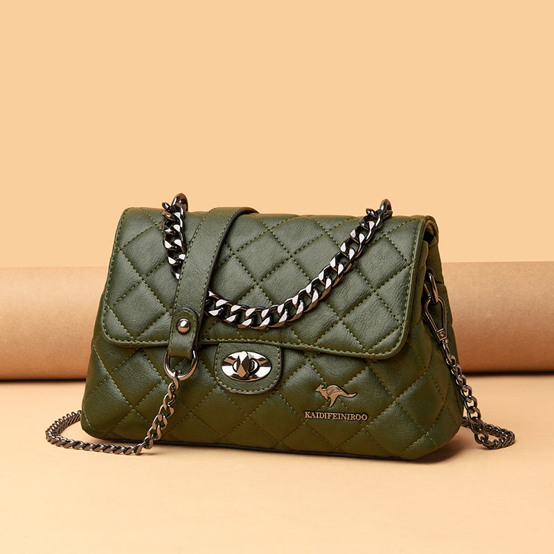 Women's Attractive Fashion Rhombus Embroidery Line Shoulder Bags