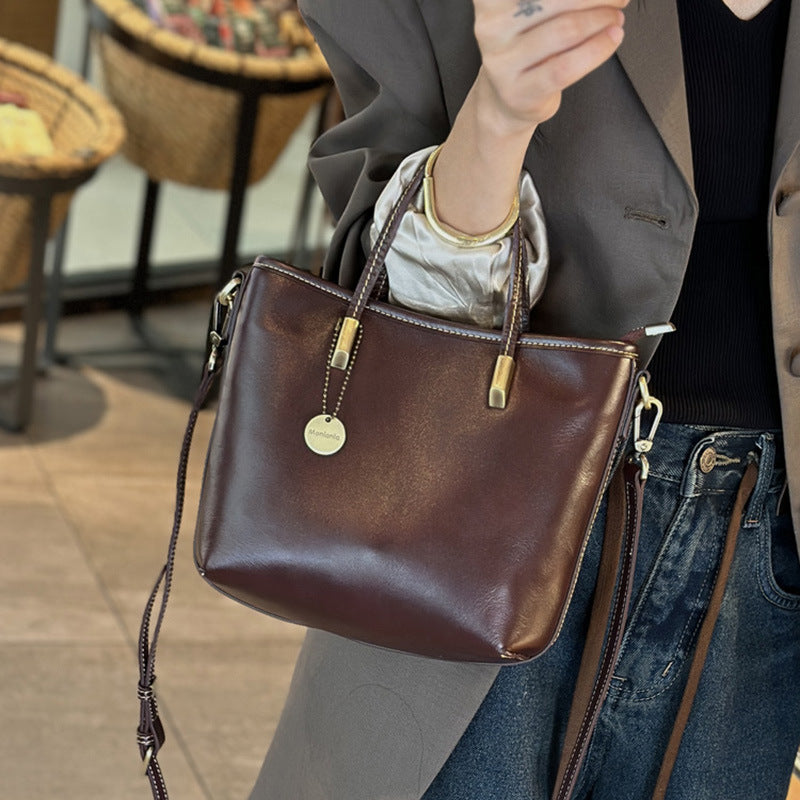 Women's Commute Simple Fashion Large Capacity Genuine Bags