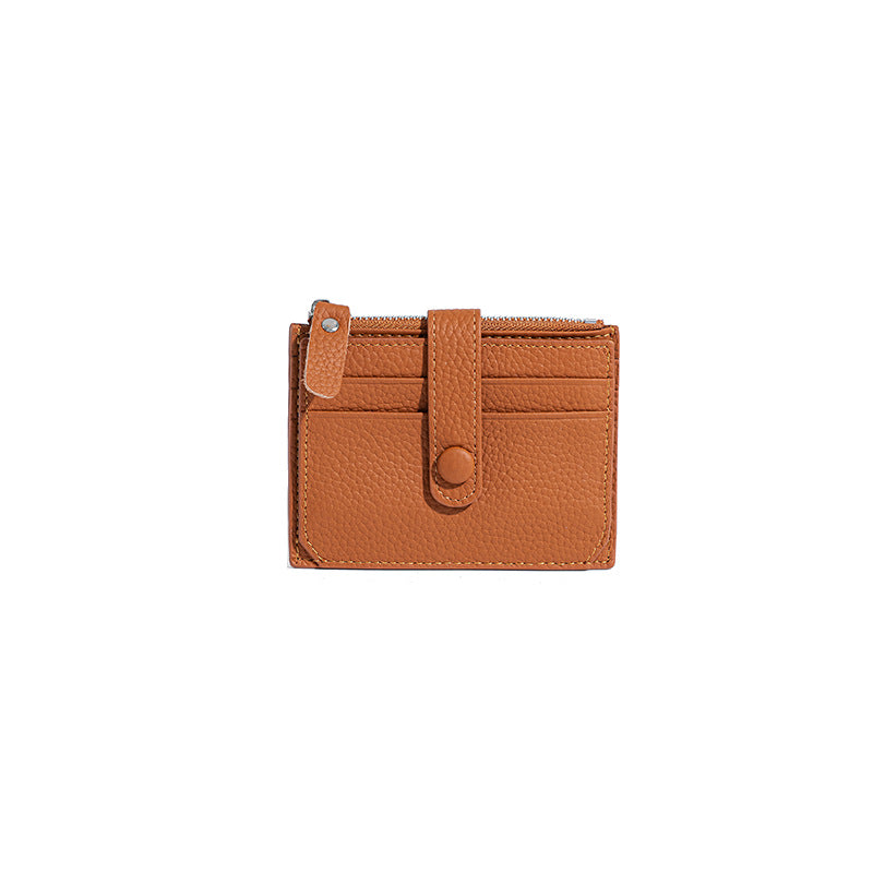 Leather Multiple Slots Zipper Mini First Card Holder