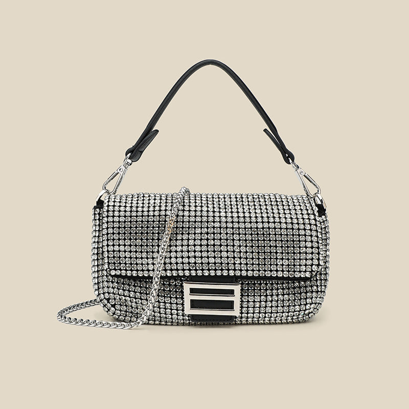 Women's Dinner Full Diamond Portable Rhinestone Underarm Crossbody Bags