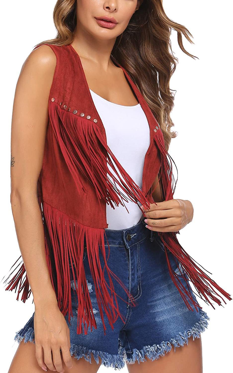Women's Creative Stylish Tassel Suede Mid-length Coats