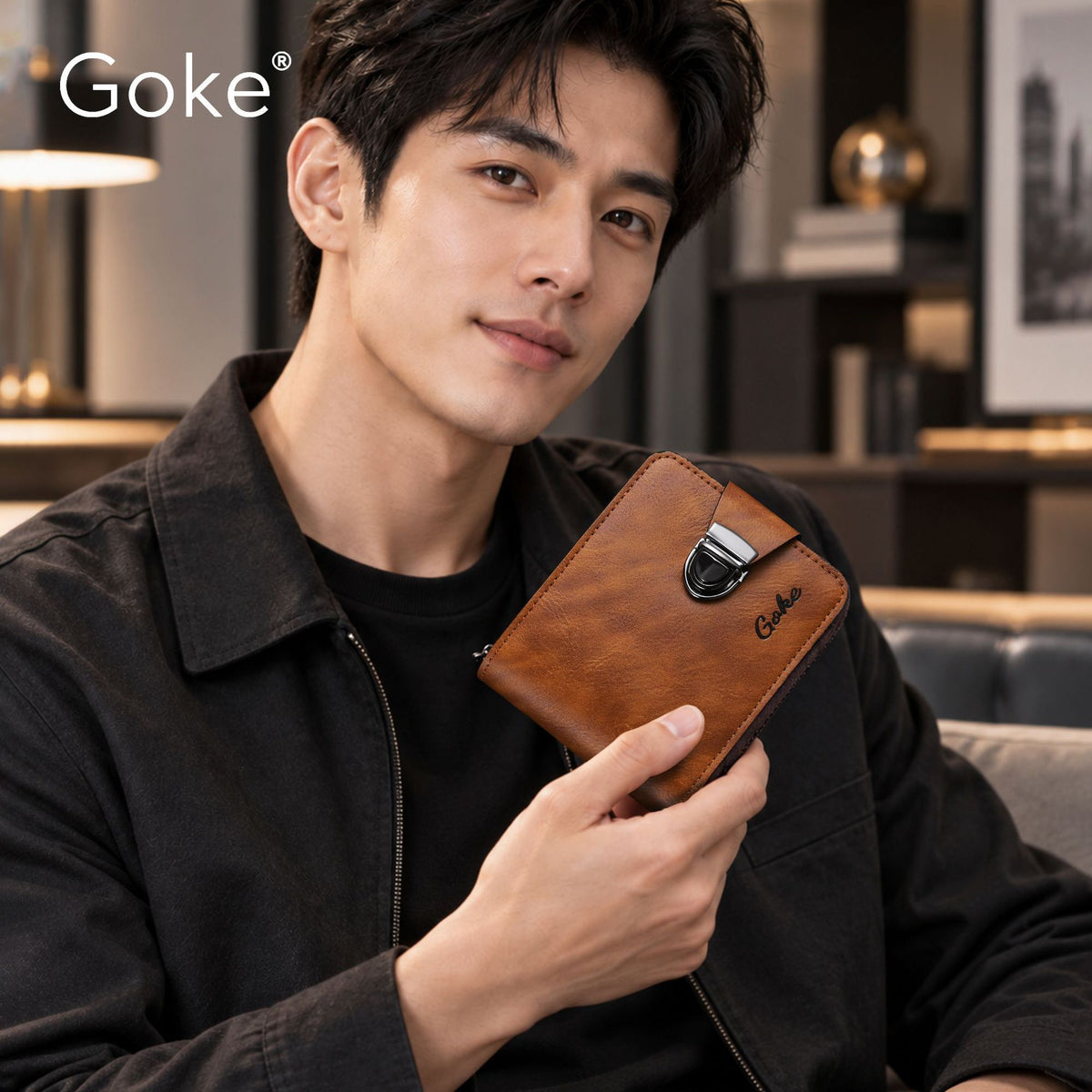 Popular Men's Short Business Zipper Clutch Men's Wallet
