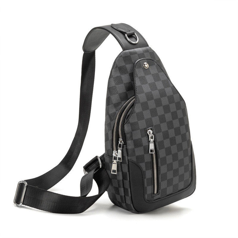 Men's Retro Fashion Light Luxury High-grade Chessboard Tactical Bags
