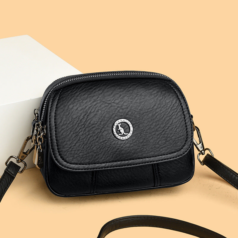 Soft Leather Round Chinese Style Kangaroo Retro Bags