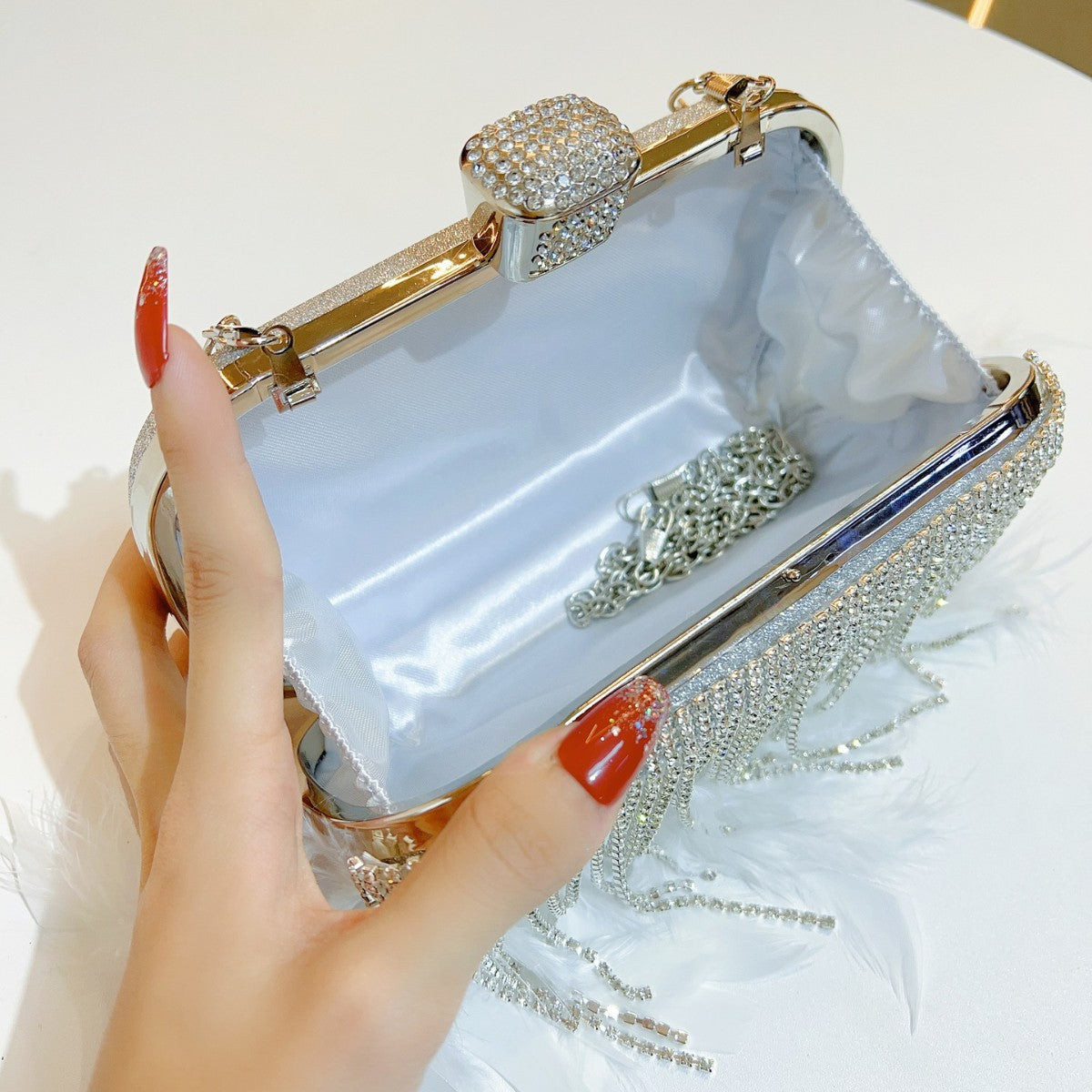Style Clutch Diamond Tassel Wedding Banquet Handbags