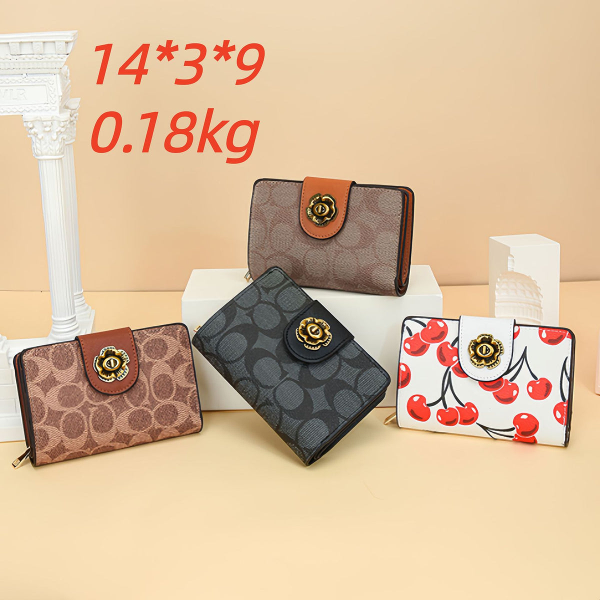 Women's Classic Retro Zipper Short Simple Multifunctional Ladies Wallet