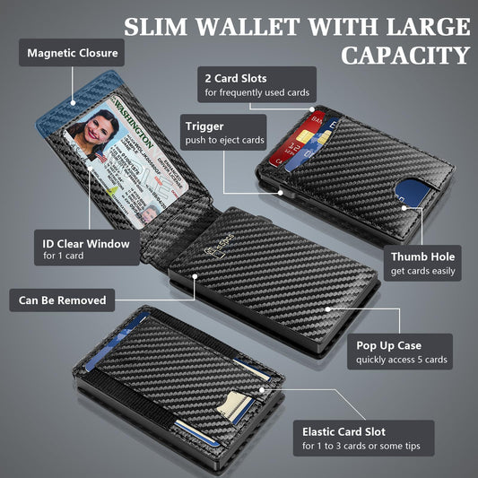 Men's Credit Magnetic Separation Flip Cassette Automatic Card Holder