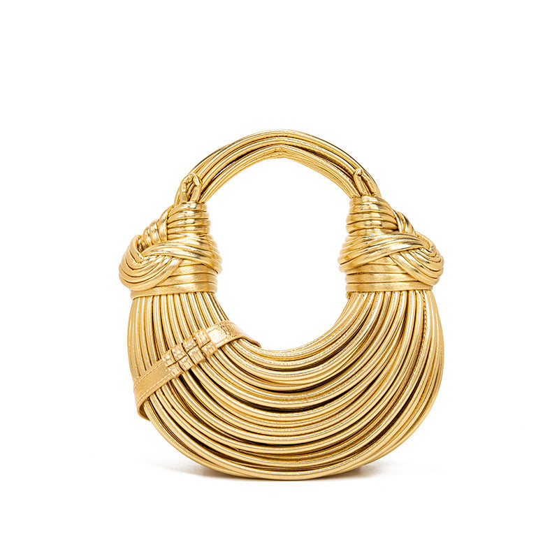 Women's Fashion Hand-woven Hand-held Niche Knotted Noodle Shoulder Bags