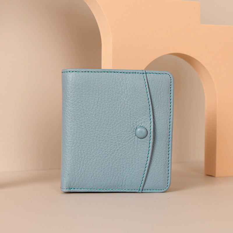 Women's Handmade First Layer Cowhide Mini High Card Holder