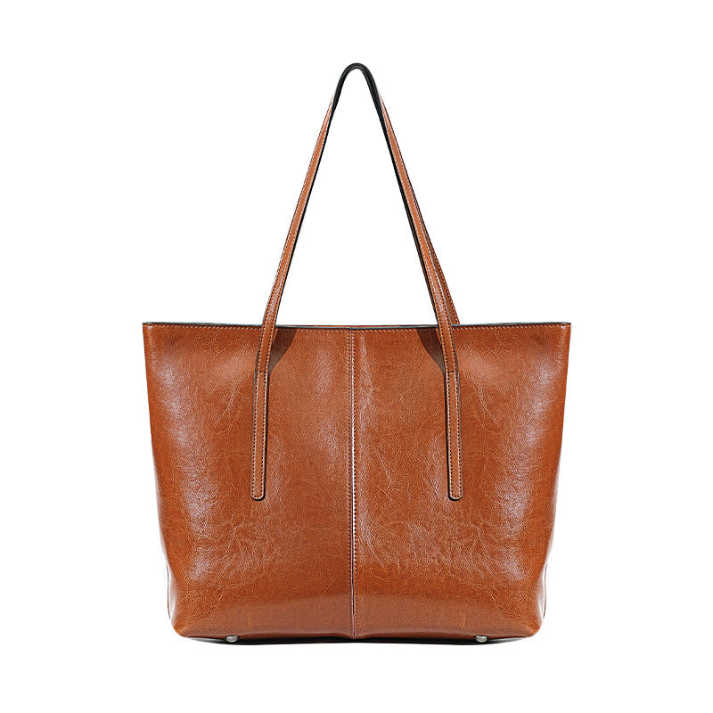 Women's Genuine Leather Western Style Texture Large Bags