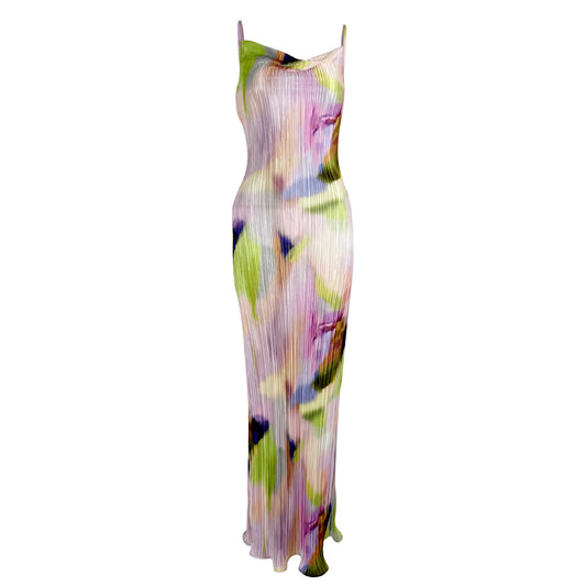 Russian Printed Pleated Slim Fit Slimming Dresses