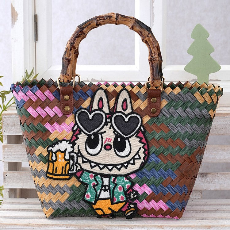 Women's Curtain Cloth Large Capacity Woven Gift Bags