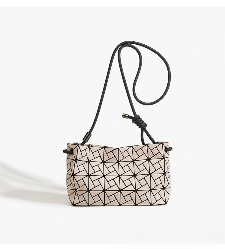 Women's High Quality Rhombus Geometric Underarm Drawstring Bags