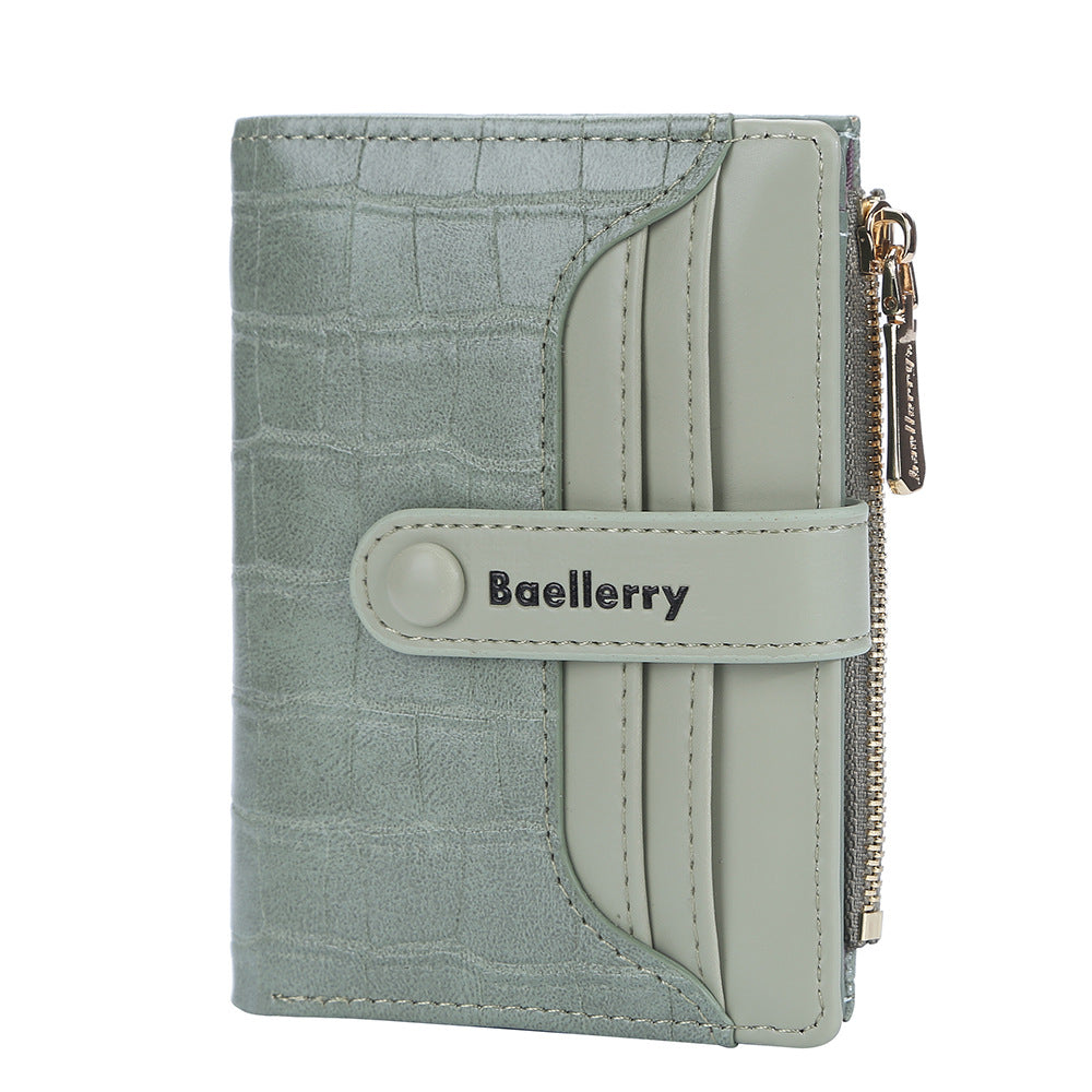 Women's Korean Style Fashion Short Multiple Slots Two Fold High Ladies Wallet