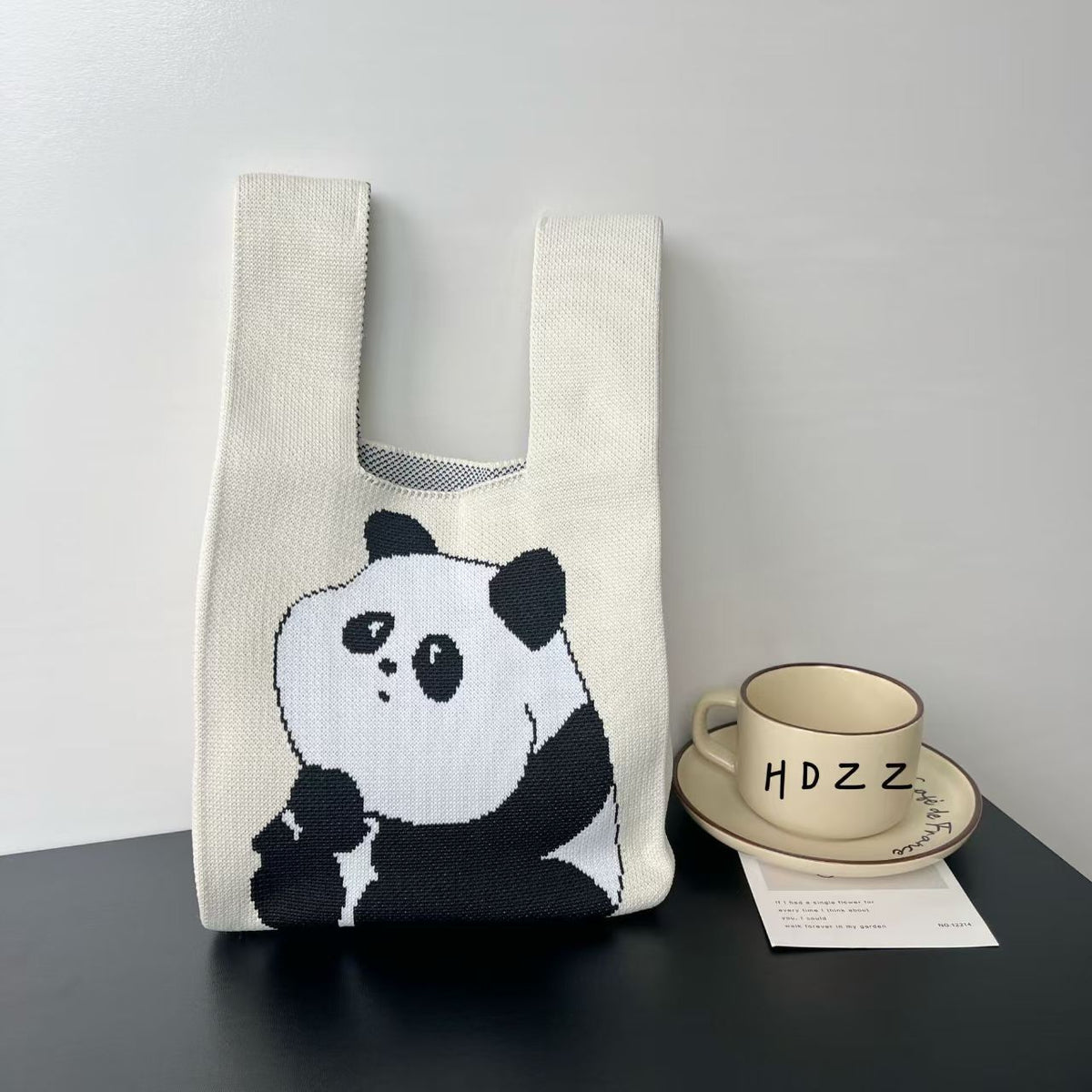 Women's Cute Panda Knitted Gift Niche High-grade Women's Handbag