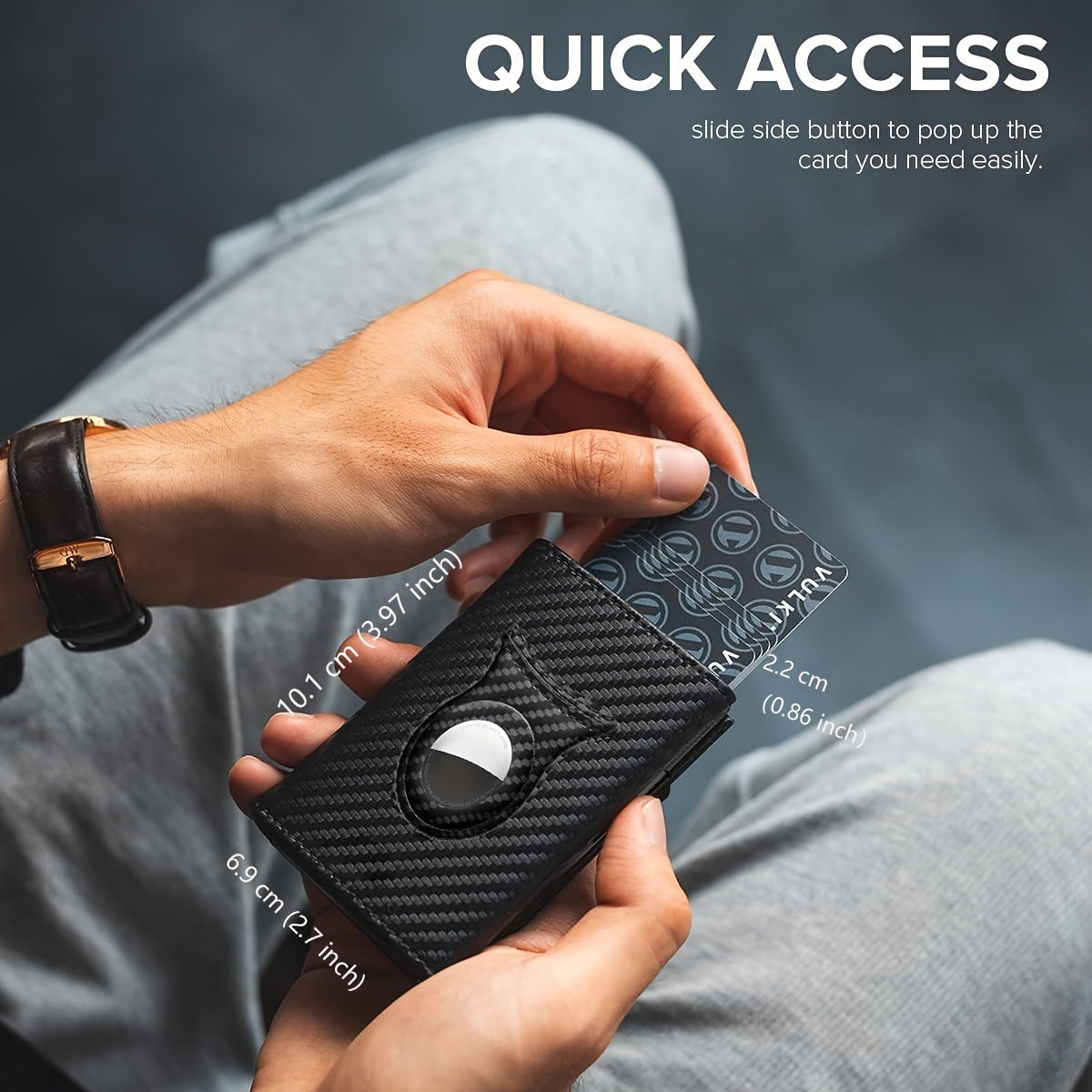 Men's Fiber Tracker Three Fold Magnetic Snap Men's Wallet