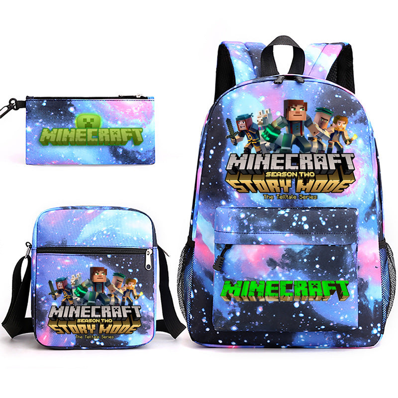 Hot Game My World Creeper Pencil Backpacks