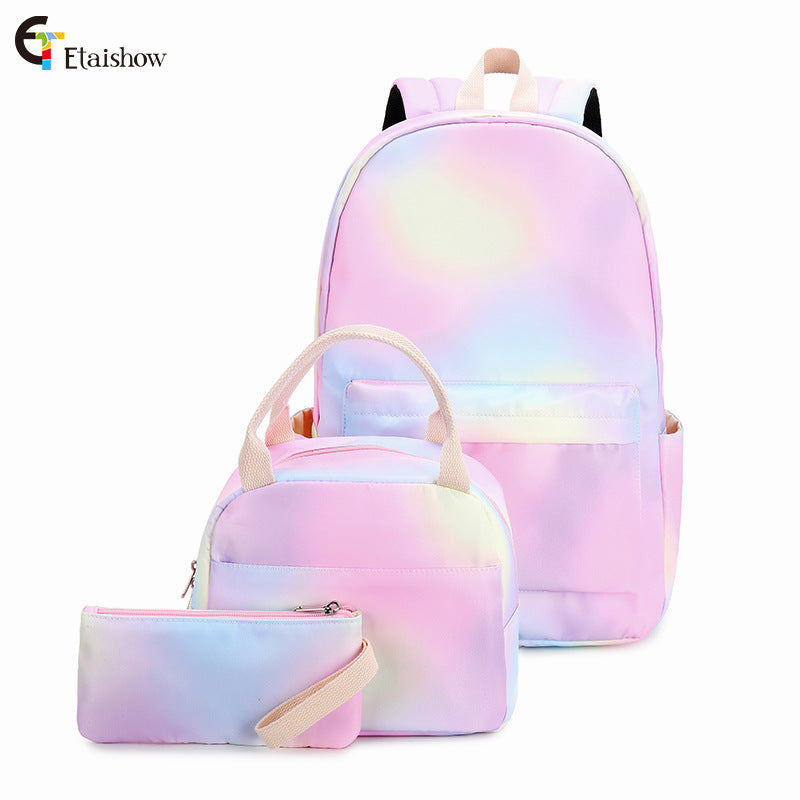 Women's Gradient Color Junior High Lightweight Large Backpacks