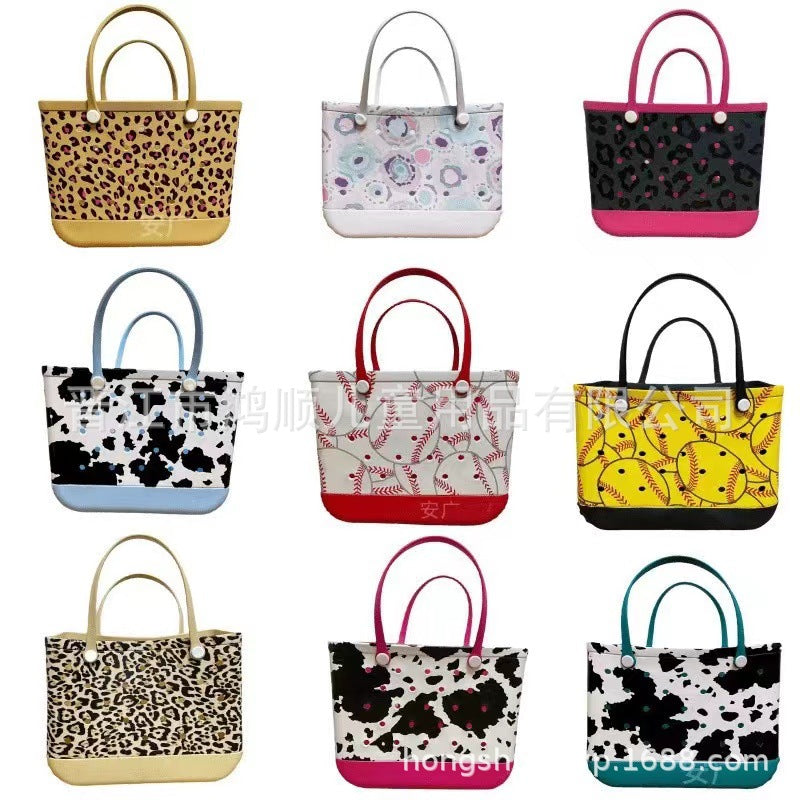 Beach Hole Swim Candy Color Shopping Basket Camping Large Capacity Handbags