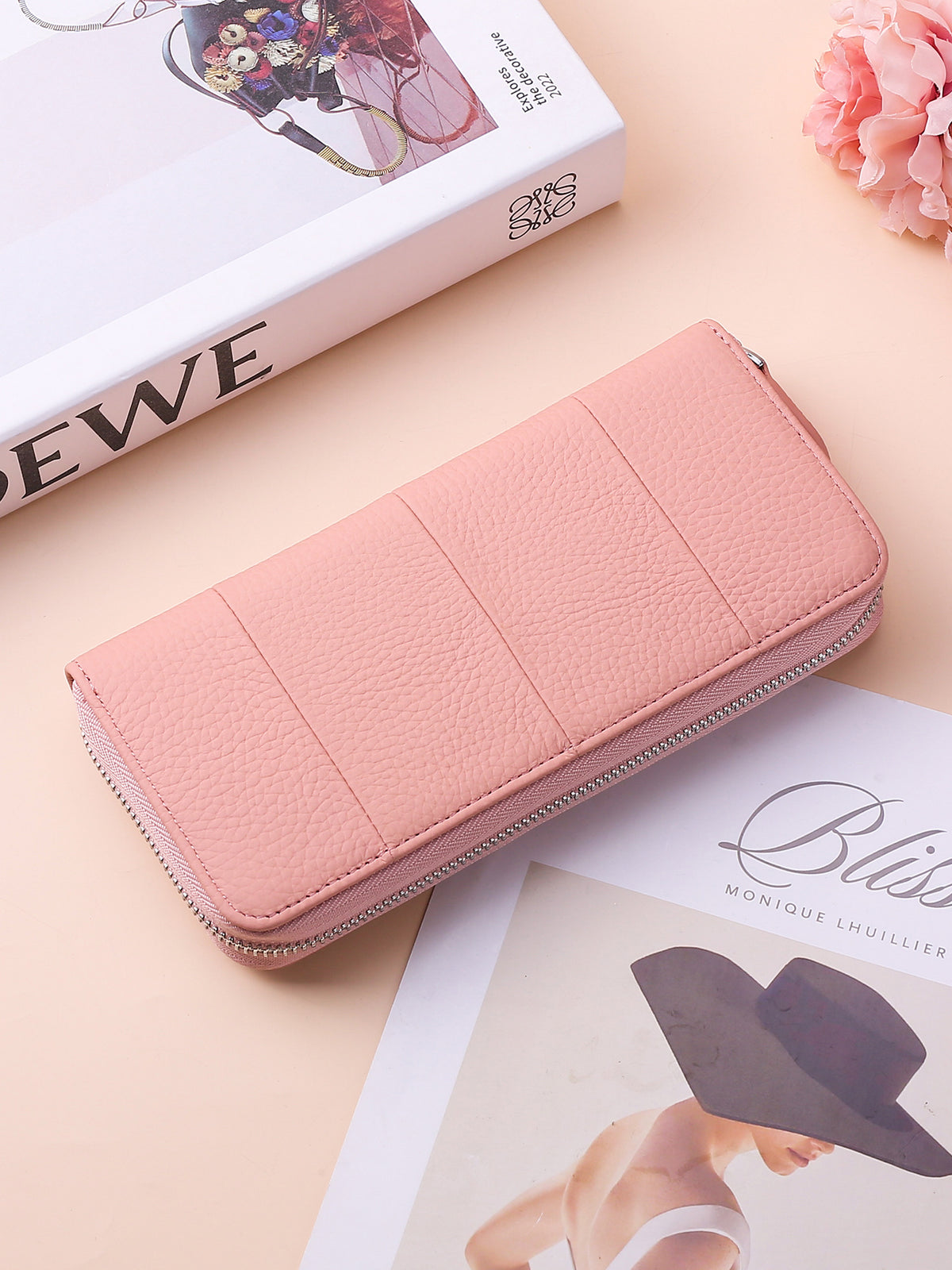 Women's Long Genuine Leather Large Capacity Mobile Ladies Wallet