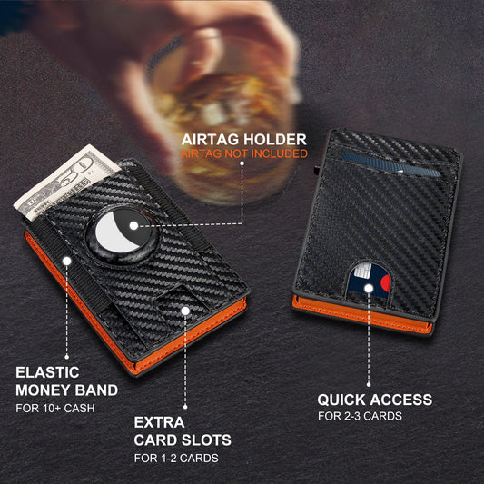 Men's High-grade Aluminum Alloy Clamp Carbon Fiber Card Holder