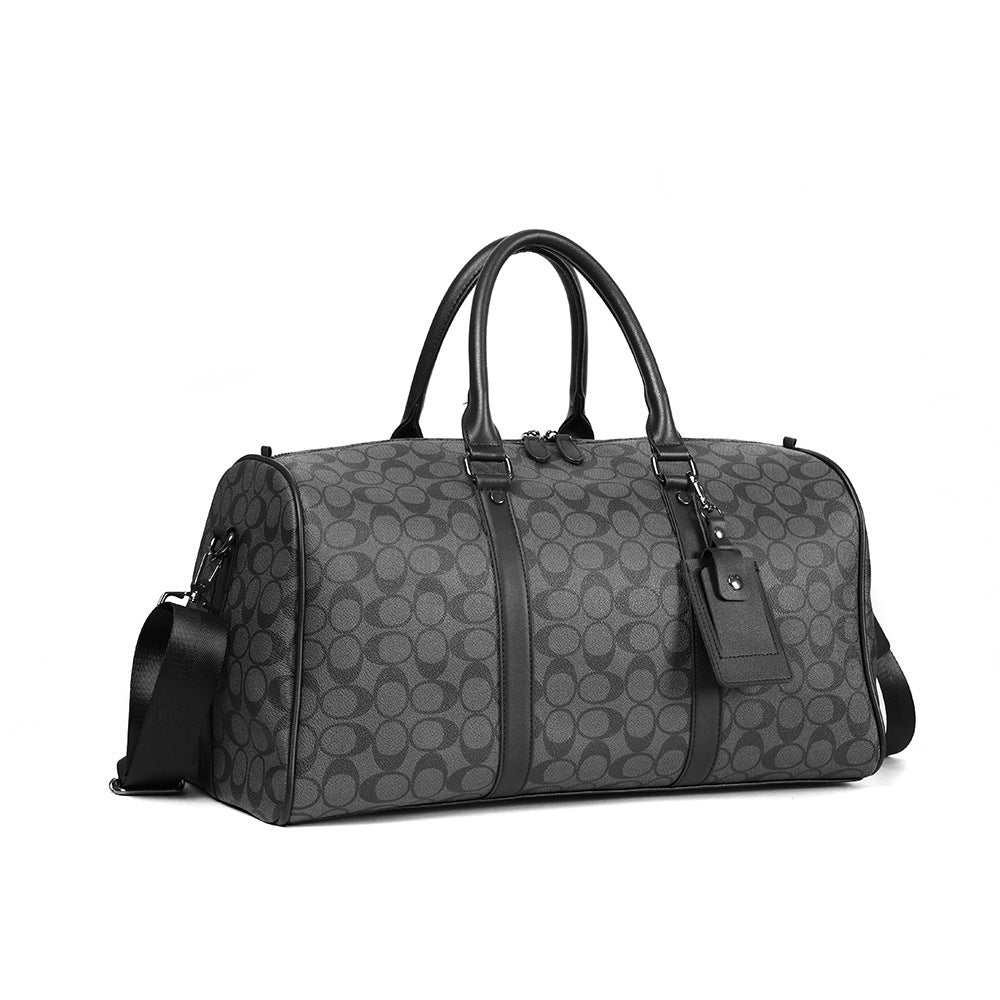 Large Capacity Short-distance Fashion Trendy Plaid Men's Handbags