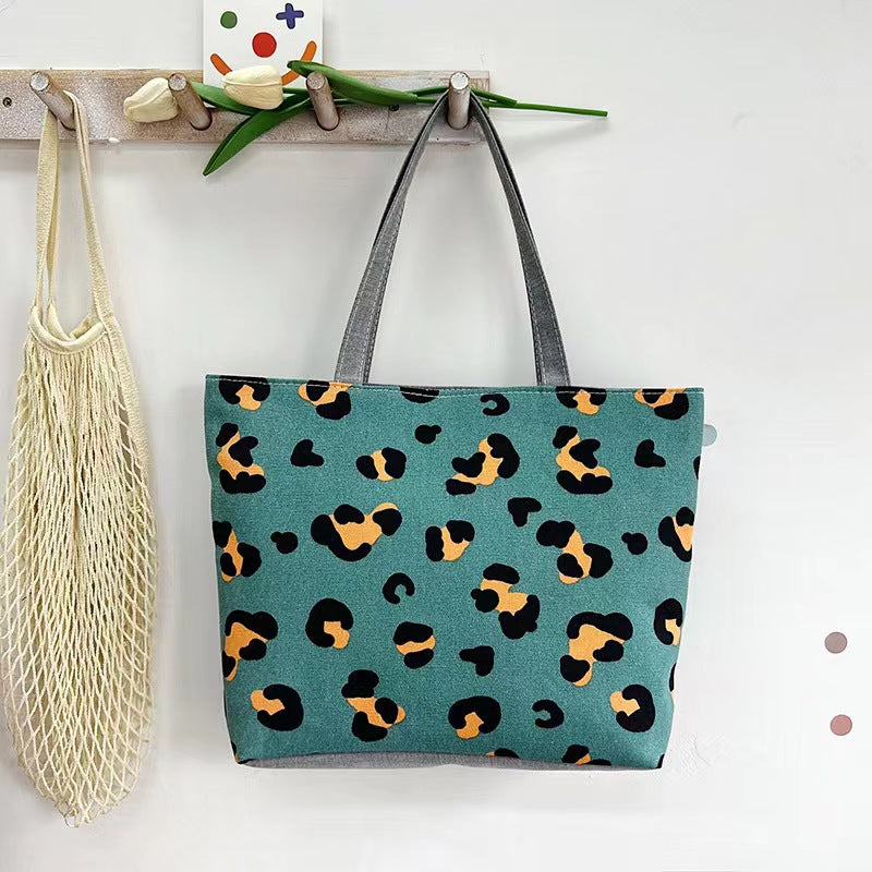 Women's Canvas Large Capacity Printed Korean Literary Women's Shoulder Bag