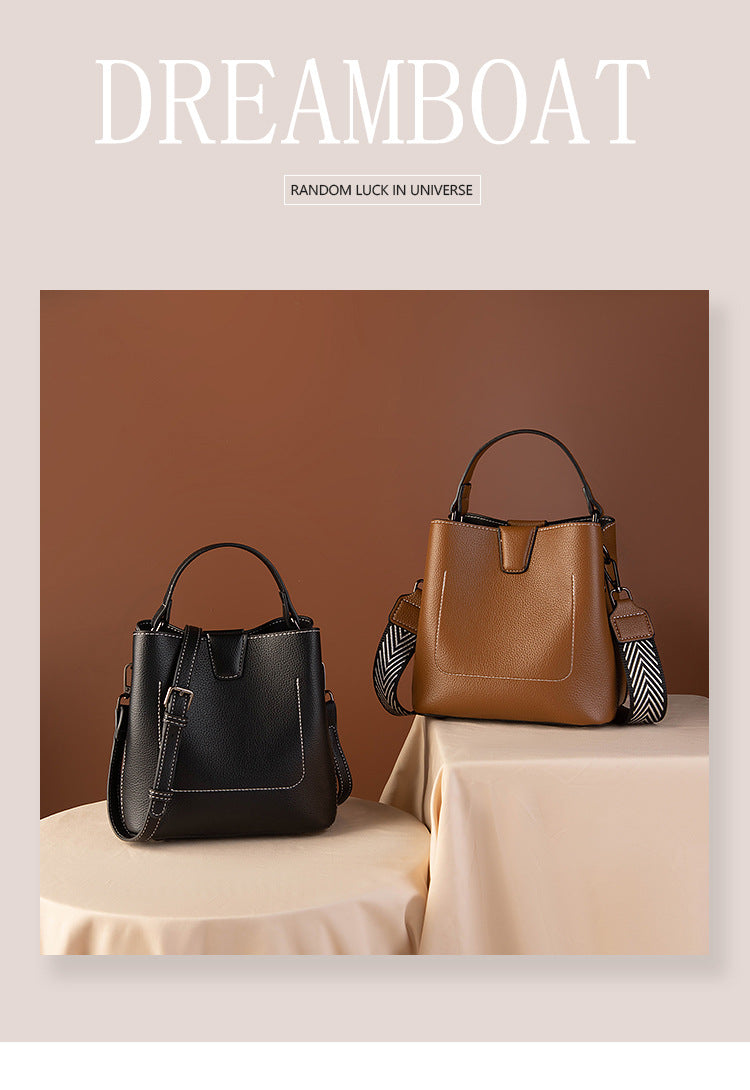 Women's Fashion Solid Color Soft Surface Versatile Crossbody Bags