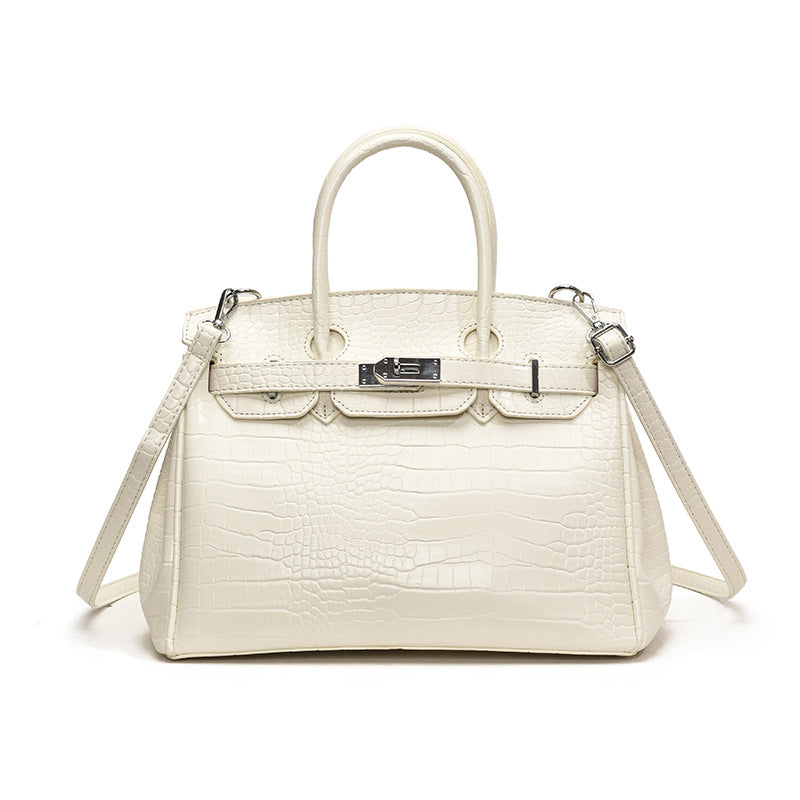 Women's High-grade Crocodile Pattern Portable Platinum Practical Tote Bags