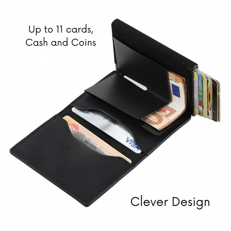 Leather For Man Automatic Pop-up Credit Men's Wallets