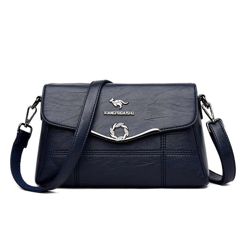 Women's Kangaroo Mother Simple Embroidery Line Shoulder Bags