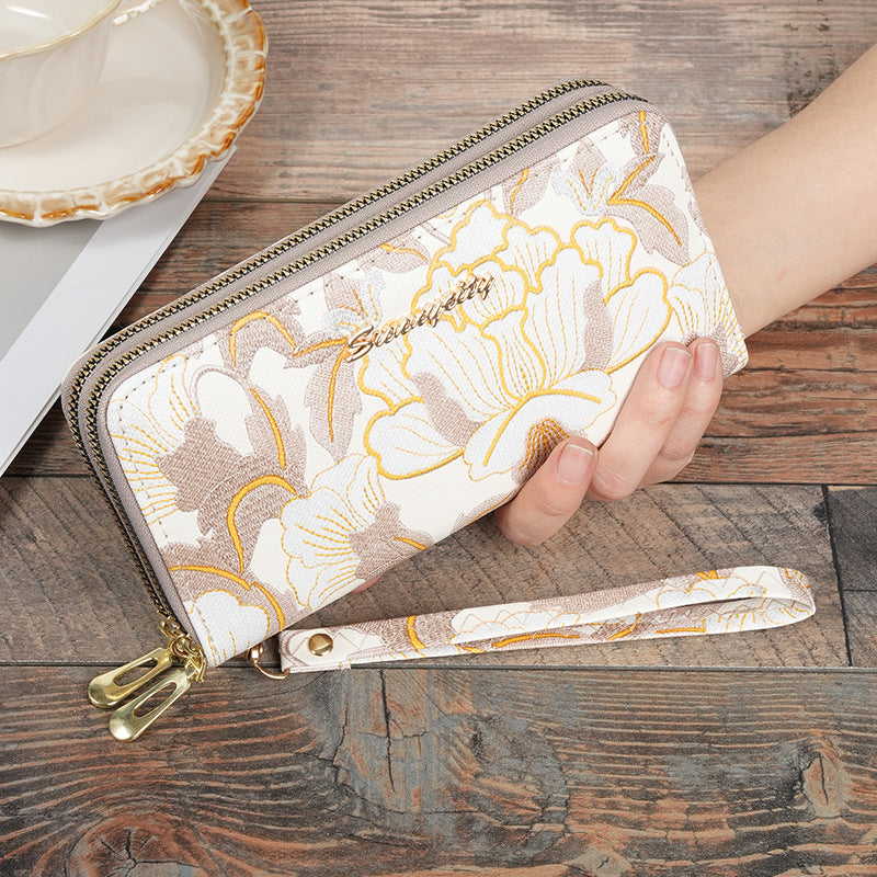 Women's Large Capacity Fresh Stylish Flower Printing Hardware Trendy Accessories