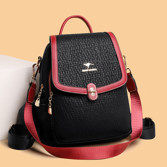 Female Versatile Large Capacity Soft Leather Backpacks